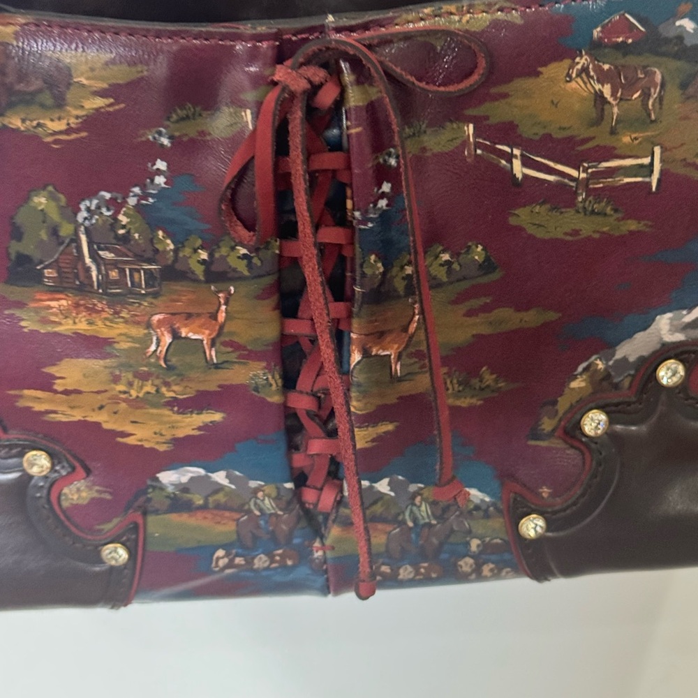 PATRICIA NASH MONTANA SADIE LACE UP LEATHER SATCHEL BAG - Picture 13 of 16